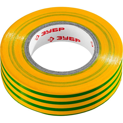 Фото 0 товара Желто-зеленая изолента ПВХ, 20 м х 19 мм Зубр 1234-6