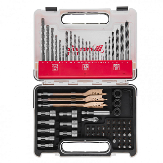 Набор сверл комб., мет. 1-6 мм, бет. 3-8 мм, дер. 3-8 мм (71 предмет) Pro Matrix - фото 1