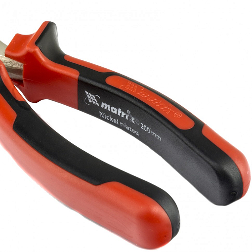 Фото 2 товара Длинногубцы прямые Nickel, 200 мм, никелированные, двухкомпонентные рукоятки Matrix