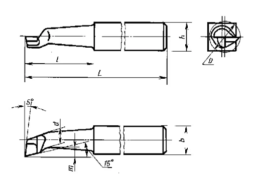 Фото 2 товара Резец расточной 20х16х200 Т55К6 для сквозных отверстий 2140-0057
