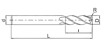 Фреза радиусная 3,0х3х8х50 R=1,0 z=4 AlTiSin Qtool - фото 2