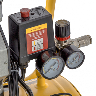 Компрессор DLS950/24 безмаслянный малошумный 950 Вт, 165 л/мин, ресивер 24 л Denzel - фото 4