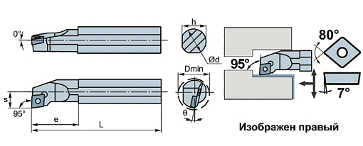 Фото 2 товара S32T-SCLCR12 державка для внутреннего точения Deskar