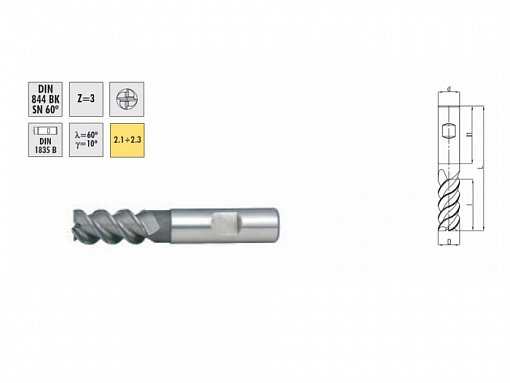 Фото 0 товара Фреза концевая 10х22х72 z=4 ц/х HSSCo 8% с лыской, по нержавейке
