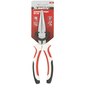 Длинногубцы прямые, WHite Nickel, 200 мм, никелированные, трехкомпонентные рукоятки Matrix - фото 3