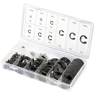 Набор стопорных колец, D 1,5-22 мм, 300 пред. Сибртех - фото 1
