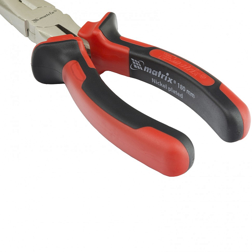 Фото 2 товара Длинногубцы прямые Nickel, 180 мм, никелированные, двухкомпонентные рукоятки Matrix