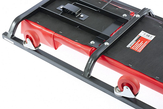 Лежак ремонтный на шести колесах, 1030 х 440 х 120 мм, поднимающийся подголовник Matrix - фото 3