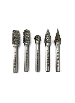 Набор борфрез тв. сплав. из 5шт. (B10,C10,D10,G10,M10)х6мм Х-обр. насечка Sekira - фото 3