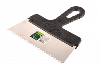 Шпатель из нерж. стали, 200 мм, зуб 4 х 4 мм, Сибртех - фото 1