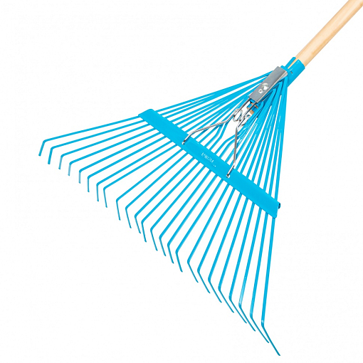 Фото 2 товара Грабли веерные стальные, 540 х 1450 мм, 24 плоских зуба, лакированный черенок, Luxe, Palisad