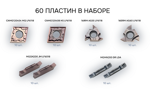 Фото 6 товара Набор резцов токарных 20х20 мм с пластинами по металлу (нержавейка+сталь) DESKAR