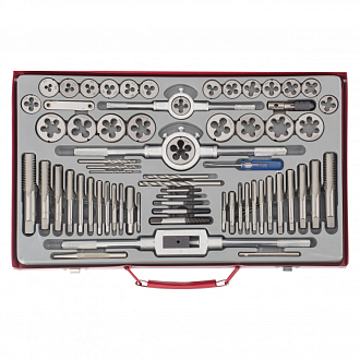 Набор метчиков и плашек М2-М20, 65 шт, мет. кейс Matrix - фото 1