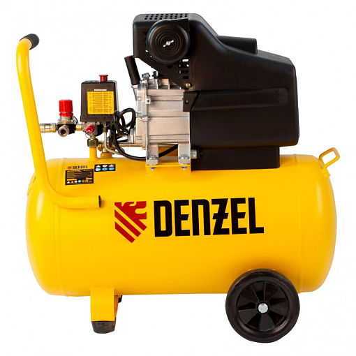 Фото 4 товара Компрессор воздушный, прямой привод DC1500/50, 1.5 кВт, 50 литров, 220 л/мин Denzel