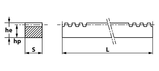 Фото 1 товара Рейка зубчатая прямозубая: 15x15, L=3000 мм, M=1 CR26300 TECHNIX