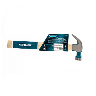 Молоток-гвоздодер, 200 г, угол 45, магнит, обрезин. рукоятка American hickory GROSS - фото 6