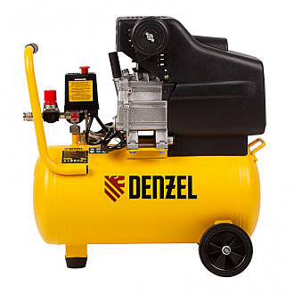 Компрессор воздушный DC1500/24, прямой привод, 1.5 кВт, 24 литра, 220 л/мин Denzel - фото 5