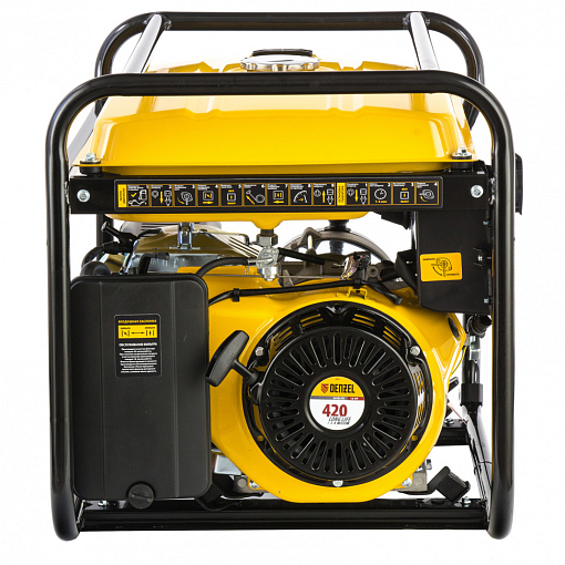 Фото 9 товара Генератор бензиновый GE 6900, 5.5 кВт, 220 В/50 Гц, 25 л, ручной старт Denzel