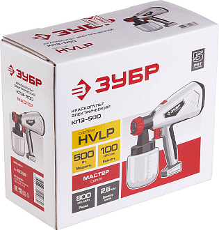 ЗУБР 500 Вт, компрессорный, HVLP, краскопульт электрический КПЭ-500 Мастер - фото 5