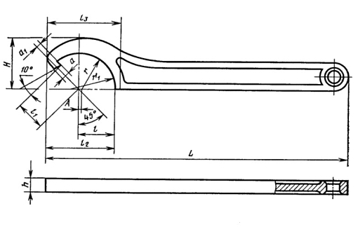 Фото 1 товара Ключ для круглых шлицевых гаек 100х110