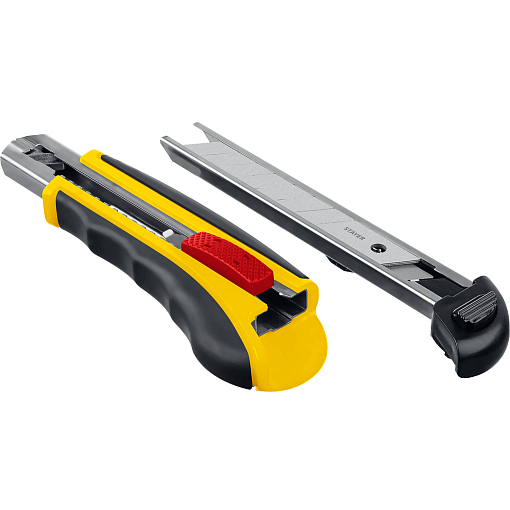 Фото 4 товара Нож HERCULES-18STAYER 18 мм, сегментированное лезвие, автостоп, автозамена, дополнительный фиксатор, 09165_z01