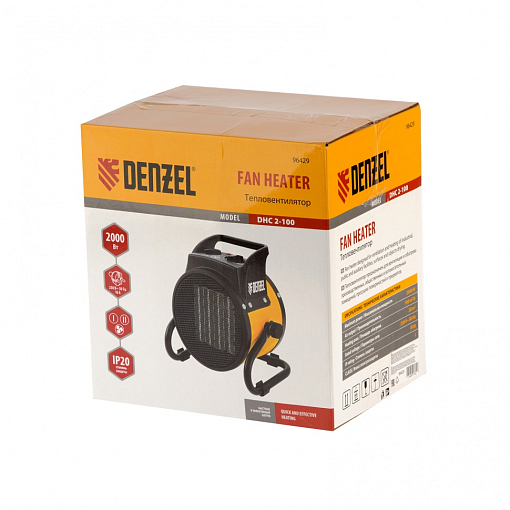 Фото 8 товара Тепловая пушка, керамический нагреватель DHC 2-100, 220 В, 0,025/1/2 кВт Denzel