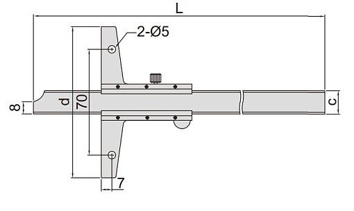 Фото 1 товара Штангенглубиномер ШГ-600, 0.02 мм, INSIZE