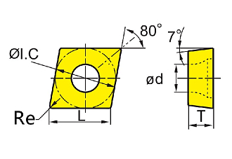 CCMT09T308-MF KT6109 пластина по сверхтвердым материалам - фото 2