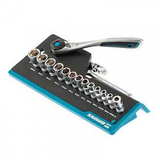 Набор торцевых головок, трещотка 120 зубьев, 36 пред., 1/4", CrV Gross - фото 3