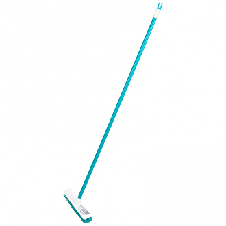 Щетка пластмассовая для чистки ковров, 27 cм, c черенком, 120 см, бирюзовая щетина, Home Palisad - фото 1