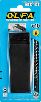 OLFA 10 шт., 9х80х0.38 мм, лезвия сегментированные EXCEL BLACK OL-ABB-10B - фото 5