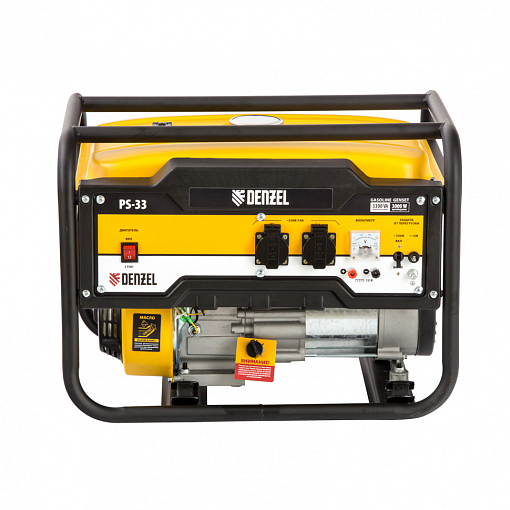 Фото 8 товара Генератор бензиновый PS 33, 3.3 кВт, 230 В, 15 л, ручной стартер Denzel