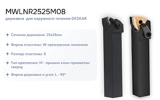 Набор резцов токарных 25х25 мм с пластинами по металлу (нержавейка+сталь) DESKAR - фото 2