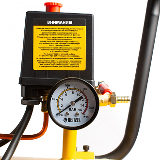 Компрессор воздушный BCV2300/100, ременный привод, 2.3 кВт, 100 литров, 440 л/мин Denzel - фото 6