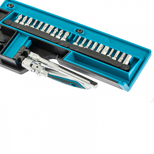 Фото 4 товара Набор торцевых головок, трещотка 120 зубьев, 36 пред., 1/4", CrV Gross