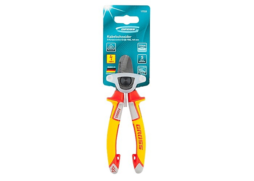 Фото 2 товара Кабелерез, диэлектрические рукоятки до 1000 В, трехкомпонентные рукоятки, 160 мм Gross