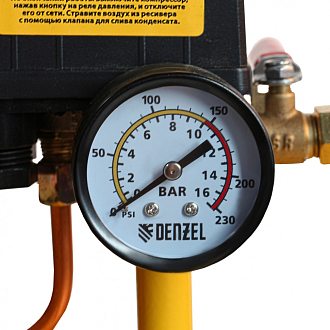 Компрессор воздушный BCI3000-T/200, ременный привод , 3.0 кВт, 200 литров, 530 л/мин Denzel - фото 9