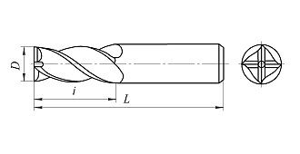 Фреза твердосплавная концевая 1,5х4х4х50 z=4 AlTiSin Qtool - фото 2