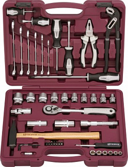 Универсальный набор инструментов 1/4", 1/2"DR (56 предмета) THORVIK - фото 2