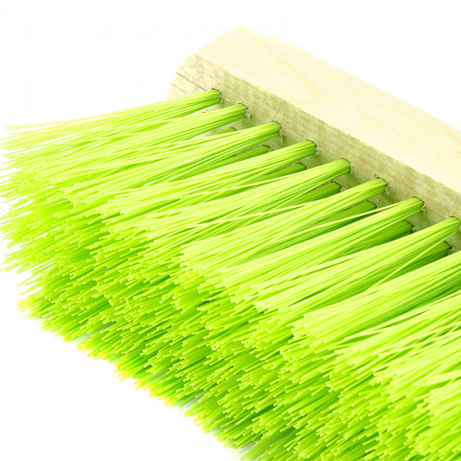 Фото 1 товара Щетка дер. для подметания, 280 мм, 5 рядов, салатовая, прямая тулейка с резьбой Сибртех