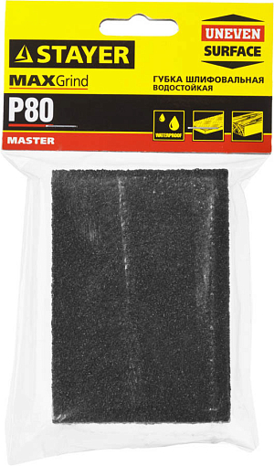 Фото 1 товара Губка шлифовальная STAYER 100х68х26мм, Р80, четырехсторонняя, 3560-2_z01