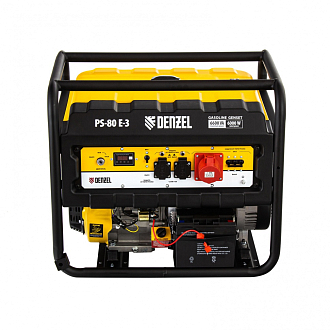 Генератор бензиновый PS 80 E-3, 6.5 кВт, 400 В, 25 л, электростартер Denzel - фото 5