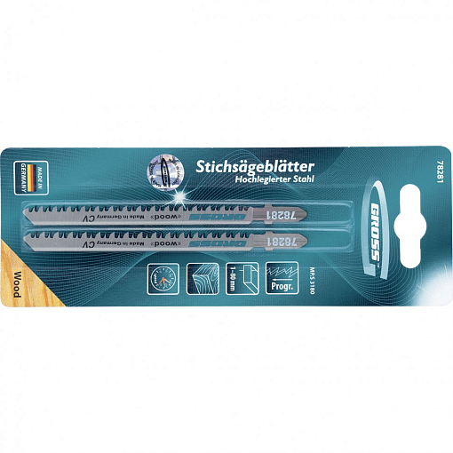 Фото 1 товара Полотна для электролобзика по дереву, 2 шт, ( 3180 ) Gross