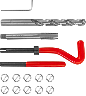 Набор для восстановления резьбы M10x1.5, 15 предметов, THORVIK - фото 1