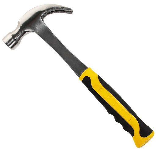 Фото 0 товара Молоток-гвоздодер 450г с фибергласовой ручкой