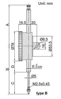 Индикатор ИЧ 50.0мм, 0.01 мм противоуд, INSIZE - фото 2