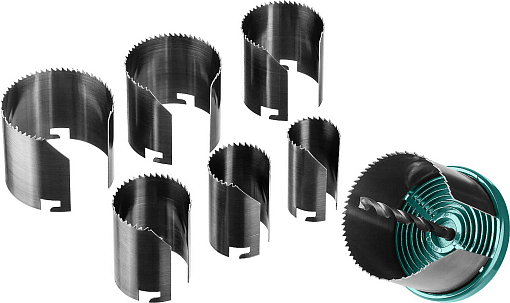 Фото 3 товара Пила наборная по дереву 29580-H7-42KRAFTOOL 25-32-38-45-50-56-62мм, 7шт., сегментная