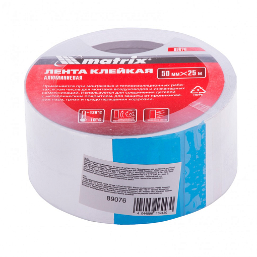 Фото 1 товара Лента клейкая алюминиевая, 50 мм х 25 м Matrix