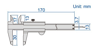 Штангенциркуль Шц I-100, 0.05мм вылет губок 30мм, INSIZE - фото 2