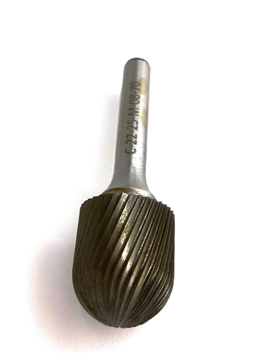 Фото 2 товара Борфреза сфероцилиндрическая тип С 22х25х8х70 спиральная насечка арт. C22 25М08 Sekira